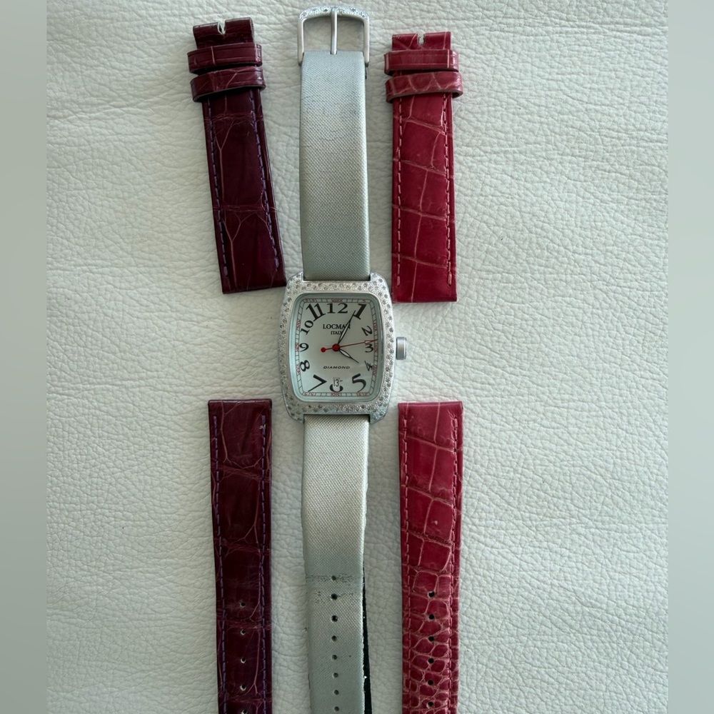 Locman Italy Diamond Watch with two alligator Straps